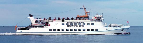Anreise nach......mit dem Schiff Cuxhaven Alte Liebe Die grüne Insel in der Elbmündung wird fast täglich von unserem Fahrgastschiff MS Flipper angesteuert.
