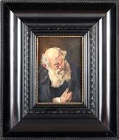 Porträt eines alten bärtigen Mannes. Kopie nach einer barocken Vorlage. R. o. u. u. sign. u. Kopistenvermerk. 19,7 x 15 cm. Rahmen. (59) 90.