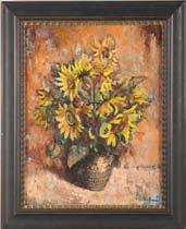 Sonnenblumenstrauß. R. u. sign. 65 x 50 cm. Rahmen. (7) Urban studierte 1922-27 an der Akad.