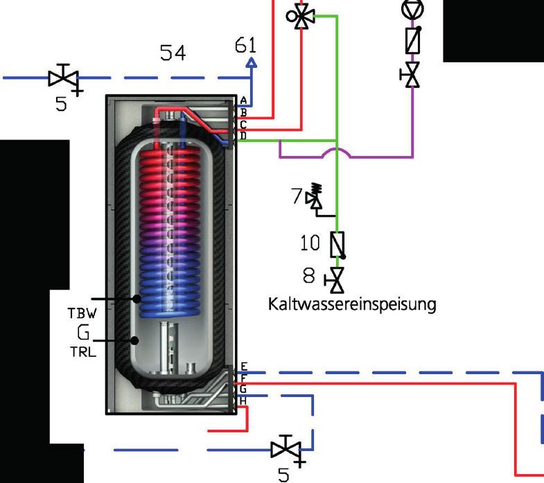 Hydraulische Einbindung Hydraulische Einbindung Thermotank Quadroline Luft/Wasser-Wärmepumpe für Außenaufstellung Thermo Aura 5-9 kw Kaskade mit einem Hydraulikmodul,