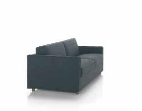 Twin bed sofa: side movement on wheels of one part of the sofa and independent opening of the