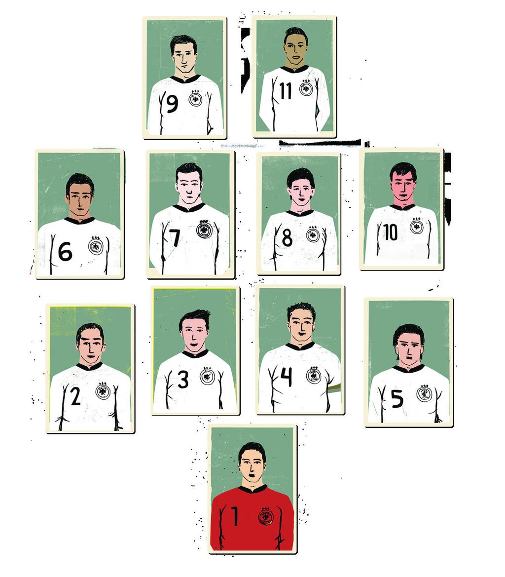 Die Spieler Eine Mannschaft besteht aus elf Spielern: zehn Feld-Spieler und ein Torwart.