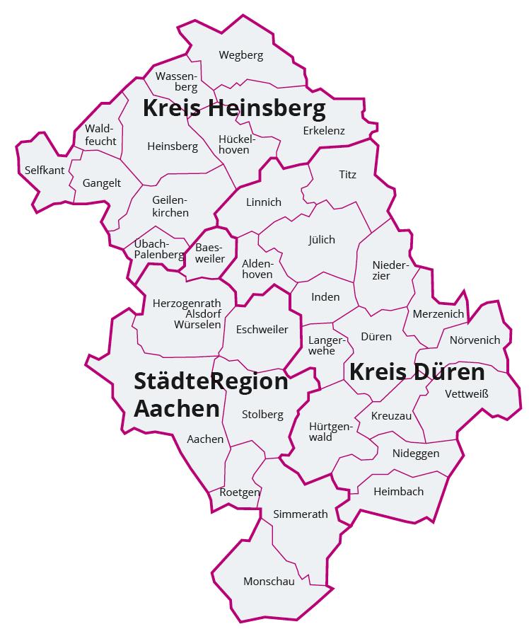 Anlage 1 AVV-Verbundgebiet Seite 30 von 38 Anlage 1 AVV-Verbundgebiet Zum AVV-Verbundgebiet gehören die StädteRegion Aachen sowie die Kreise Düren und Heinsberg.