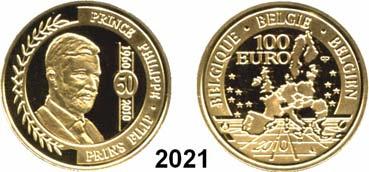 und Königin Paola. Schön 272. KM 283. GOLD...Polierte Platte** 480,- 2019 50 Euro 2009 (6,22 g fein).