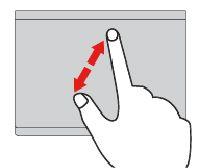 Legen Sie zwei Finger auf das Trackpad, und vergrößern Sie den Abstand zwischen den Fingern, um die Anzeige zu vergrößern.