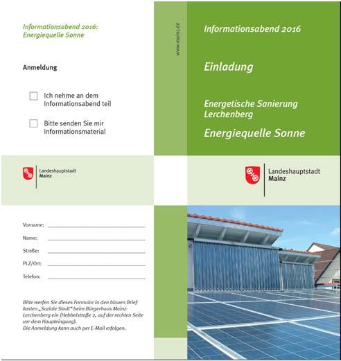 Informationsabend über Energiequelle Sonne Planung und Nutzung der