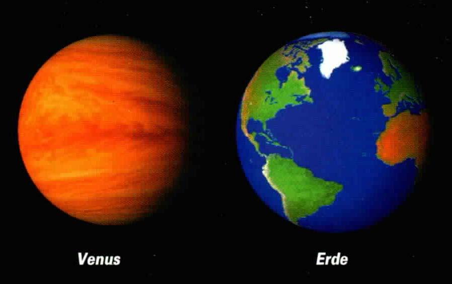 (retrograd) Zwei Tage auf der Venus dauern nur etwas länger als ein