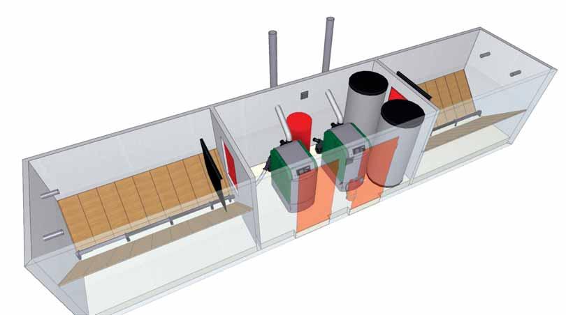 Der pelletstar Doppelheizcontainer realisiert Projekte bis 120 kw.