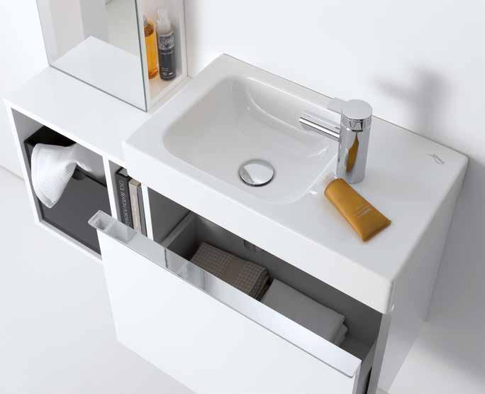 Auch bei beengten Platzverhältnissen können Sie mit Keramag icon xs attraktive Waschplätze mit einladender Atmosphäre