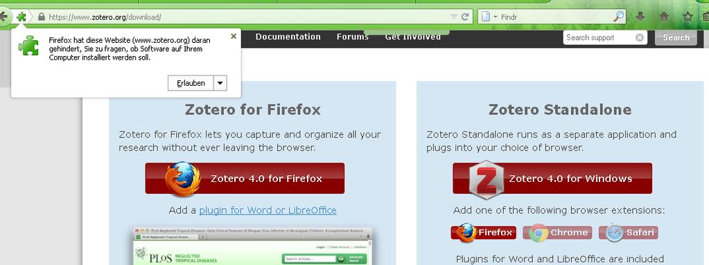 Zotero: Download & Installation Auf