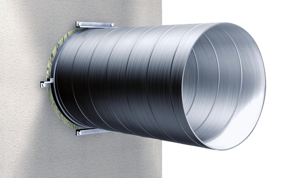 2 Befestigung des Lüftungsrohres Brandschutzdichtmasse Stahl-L-Profil Ringspalt ( 30 mm) mit Mineralwolle gefüllt Im Bereich der Durchdringung muss der Ringspalt zwischen dem Lüftungsrohr und der
