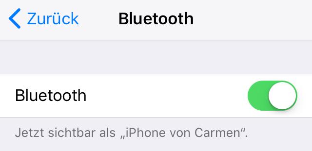Bitte beachte, dass das Deaktivieren von Bluetooth über den Schnellzugriff (Dashboard) nicht ausreichend ist!