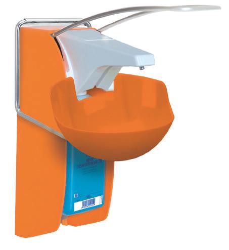 BODE-Eurospender 1 plus Signal Metallspender zur Applikation von Hände-Desinfektionsmitteln, Wasch- und Pflegelotionen in 350/500 ml und 1000 ml Ausführung.