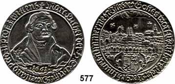 / Stadtansicht von Eisleben, im Abschnitt Mansfelder Wappen. 45 mm. 17,38 g. Tornau 1473 var.