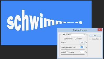 Übung: Öffne eine neue Datei, 800 x 400 Px, Hintergrundfarbe: blau Wähle das horizontale Text-Werkzeug (Schriftart: Franklin Gothic