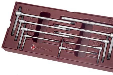 Art. 4900-35B T-Griff Innensechskant Stiftschlüssel-Schale, 9-tlg. T-Griff Stiftschlüssel, 2-2.5-3 - 4-5 - 6-7 - 8-10 mm Art. 4900-36B TX-T-Griff-Stiftschlüssel-Schale, 9-tlg.