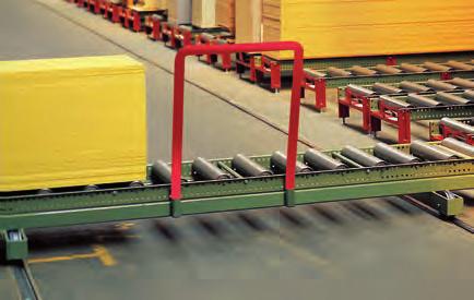 Load-bearing rollers are arrangeable within a set grid with 25 mm spacing. Max. load 2,000 kg/m. Conveyor height from 230 mm.