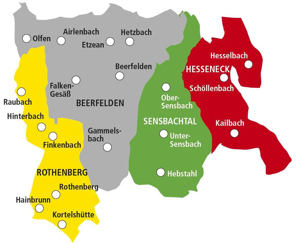 DIE OBERZENT 4 Kommunen im Süden des Odenwaldkreis Gesamtfläche: 165 km² 10.