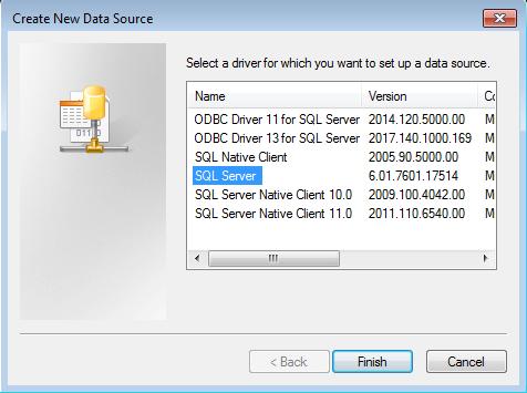 Siemens AG 208 All rights reserved 2 Konfig., Zugriff auf den SQL-Server 3. Wählen Sie den Treiber "SQL Server" aus (). Betätigen Sie die Schaltfläche "Fertig stellen". 4.