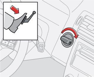 06 Starten und Fahren Keyless Drive (Option) Allgemeines Fahrzeug starten Start mit Fernbedienung Das Kupplungspedal (Fahrzeug mit Handschaltgetriebe) oder das Bremspedal (Fahrzeug mit