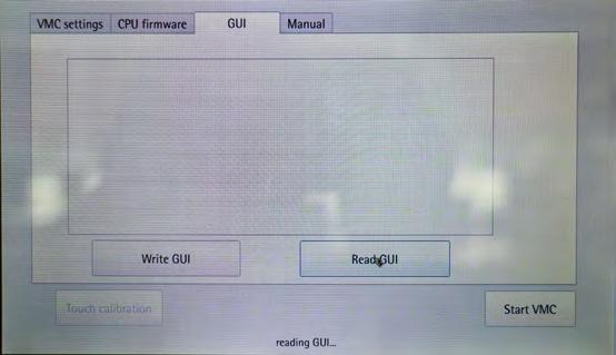 Auf dem Display sollte folgendes Menü erscheinen (siehe Abbildung). Wählen Sie den Menüpunkt GUI aus. 3.