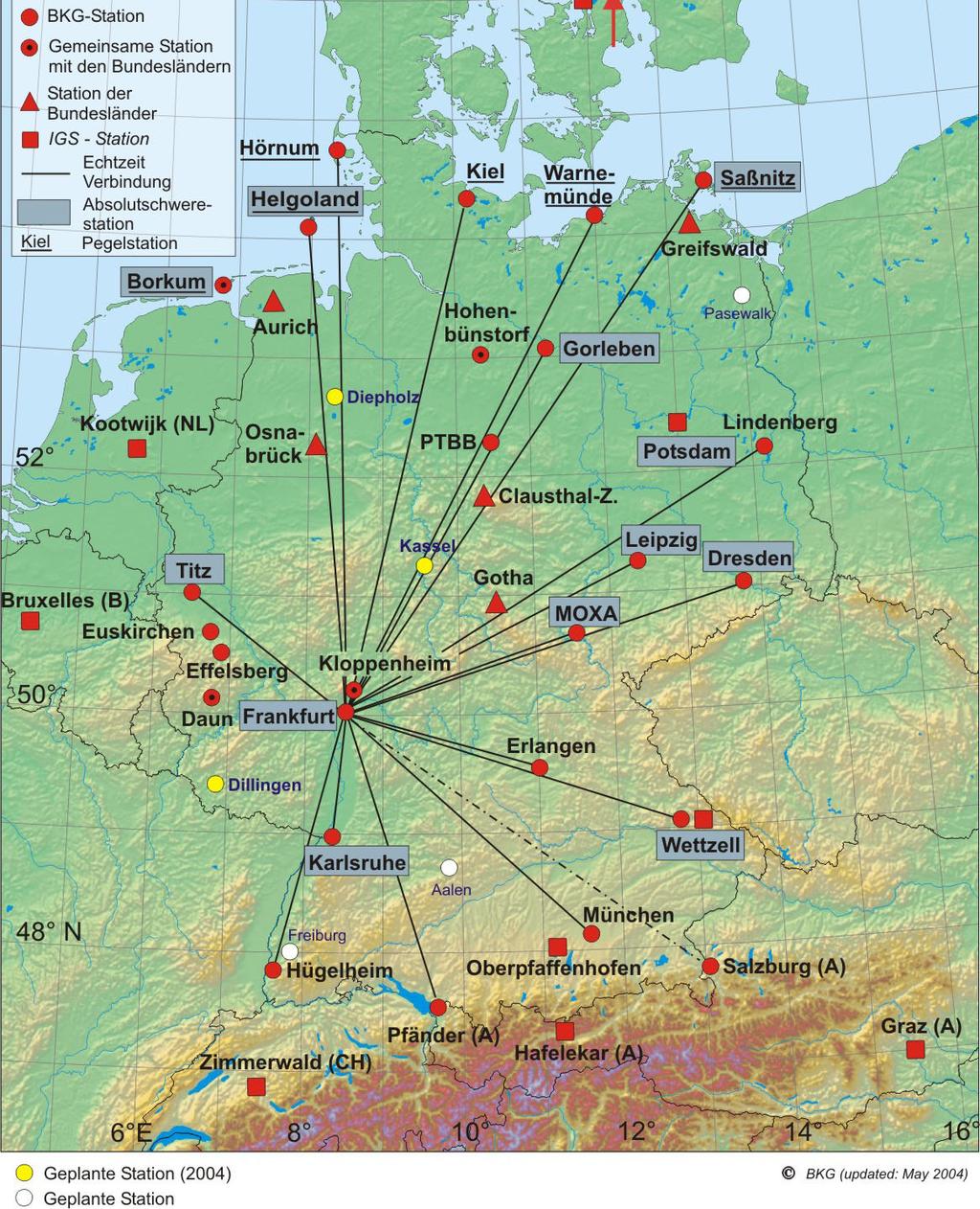 Entwicklung GREF Integriertes Deutsches Referenznetz GREF: GPS/GLONASS Absolutschwere Pegel Echtzeitvernetzung Lokale Sicherungsnetze