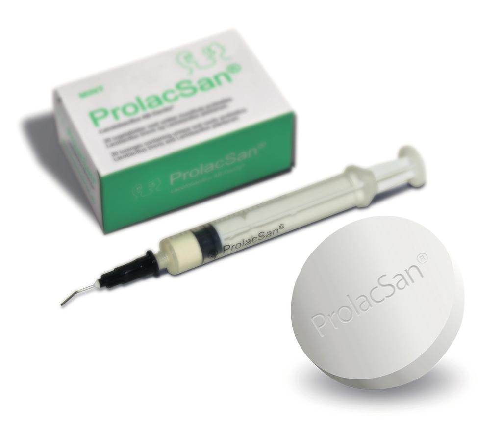 MARKT PRODUKTINFORMATIONEN Loser & Co Probiotische Therapie beginnt im Mund Loser & Co [Infos zum Unternehmen] ProlacSan ist ein orales Probiotikum speziell für die parodontale Therapie.