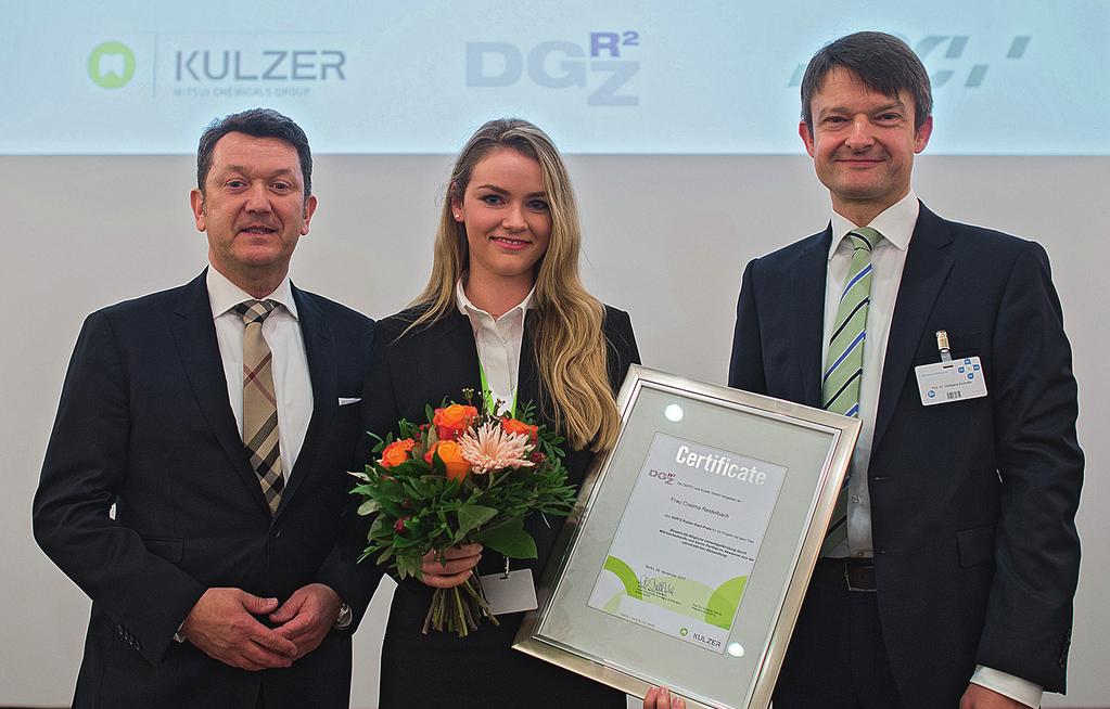 NEWS Preisverleihung Verleihung des DGR2Z-Kulzer-Start-Förderpreises in Berlin Im November 2017 kam die Deutsche Gesellschaft für Zahnerhaltung (DGZ) in Berlin zusammen, um neuesten