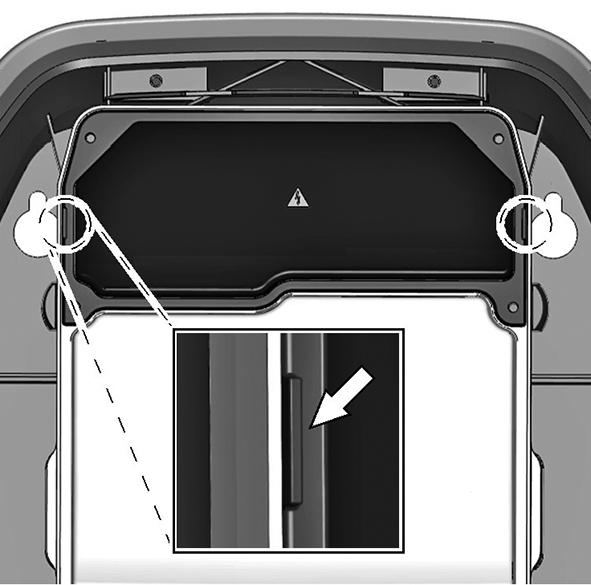 Gehäusemarkierung 1. Ziehen Sie die vier Schrauben fest, bis die Gehäusemarkierungen rechts und links auf der Anschlussfeldabdeckung bündig mit dem Gehäuse abschließen. 2.