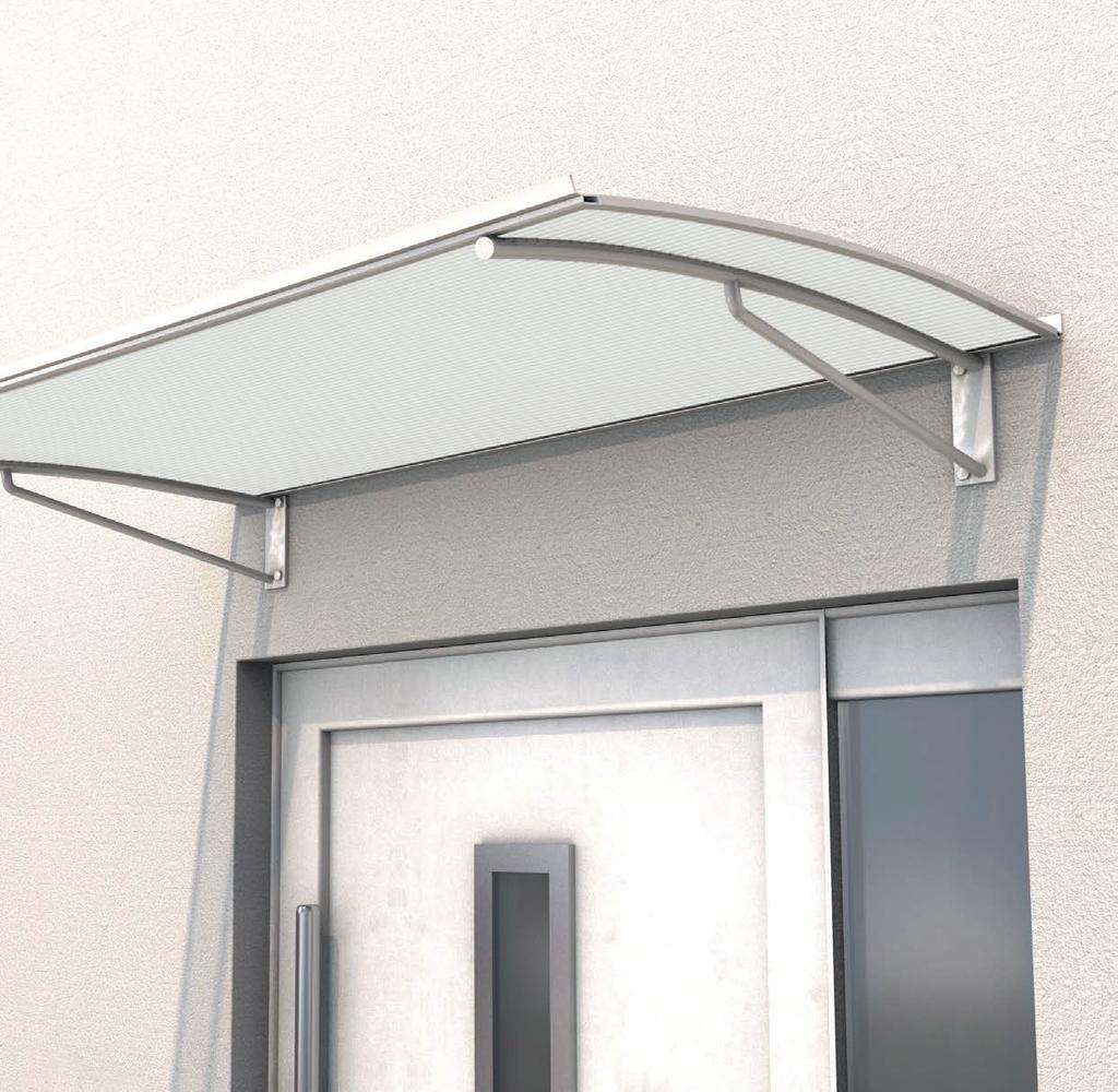 Aktions-Pultvordach Träger und Rahmen aus Aluminium, mit integrierter Regenrinne Abdeckung aus transparentem Acrylglas Montagematerial für festes Mauerwerk enthalten