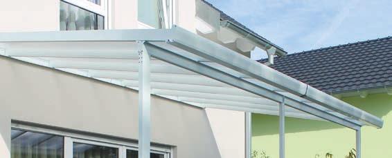 Beidseitige integrierte Regenrinne mit Wasserablauf ü Dacheindeckung aus 10 mm