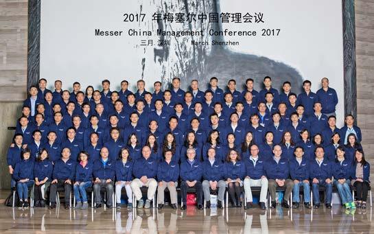 42 Unsere Mitarbeiterinnen und Mitarbeiter Nachhaltigkeitsbericht und Konzernlagebericht der Messer Group GmbH 2017 China: Management-Konferenz Am 9.