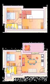 E Wohnungstyp - Type - Tipo Dreiraumapartment- Mansardenwohnung für 6 Personen (zirka m² 73)
