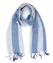ae2-70-012 Herren-Schal handgewebt, 100% Bio-Baumwolle, mit Pflanzenfarben gefärbt, gestreift, grau-blau, 180 x 45 cm 28,90