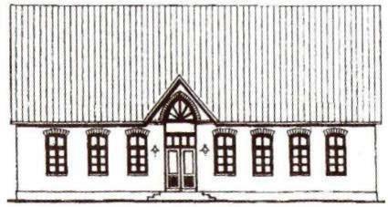 Erste Ansicht von Osten 1842 (heute Eingang Restaurant Alte Schule). 1879-1883 wird die Schule Nr.