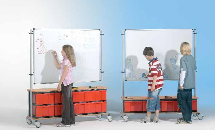 EasyWall 150 BoxBoards Whiteboard 8InBox Schübe L 4InBox Schübe L EasyWall 150 BoxBoard 8 Maße, B/H/T: 135 x 150 x 45 cm Anzahl Schübe: 8 x InBox L Stahltafel