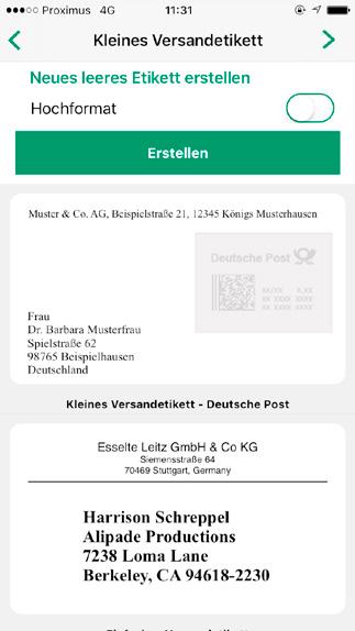 2) Einzelne Internetmarke drucken Wählen Sie eine Vorlage aus, die eine Internetmarke enthält. Beispiel: Kleines Versandetikett Deutsche Post unter Kleines Versandetikett.