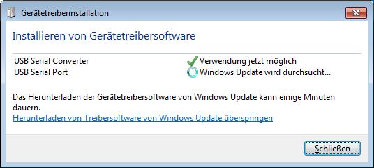 Zuerst den Parametrieradapter über den USB-Anschluss mit einem PC verbinden: die beiden LEDs blinken dabei kurz auf.