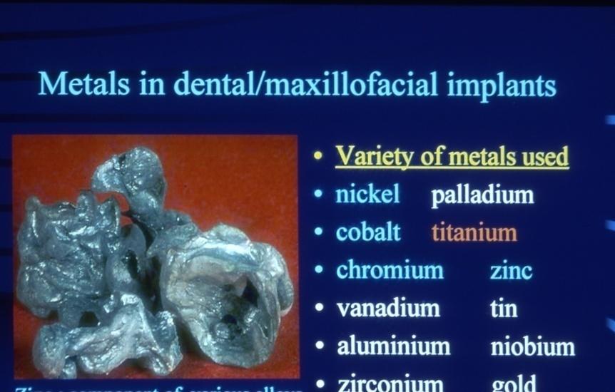 F Auswahl an Metallen im zahnmedizinischen