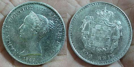2014-4/04-07 Münze Königin Maria II. von Portugal 1845 /?