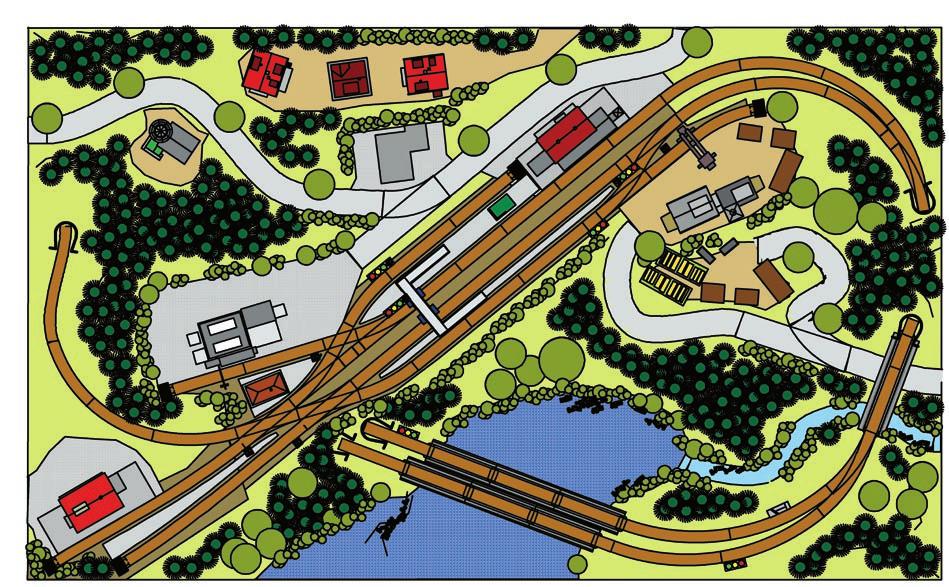 Endzustand K-Gleis Anlagen- und Gleisbeschreibung 1 Bahnhof Burgstein 2 Stellwerk Burgstein 3 Güterschuppen mit