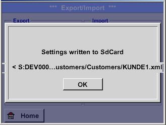 XML sau sa fie importata din baza de date exportata a altui instrument LD 500.