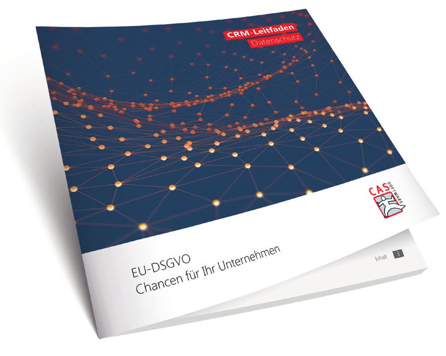 EU-DSGVO Know-how und Sicherheit für CAS Kunden Seit Inkrafttreten der Europäischen Datenschutz-Grundverordnung (EU-DSGVO) stehen Unternehmen vor der Herausforderung, kundenbezogene Daten