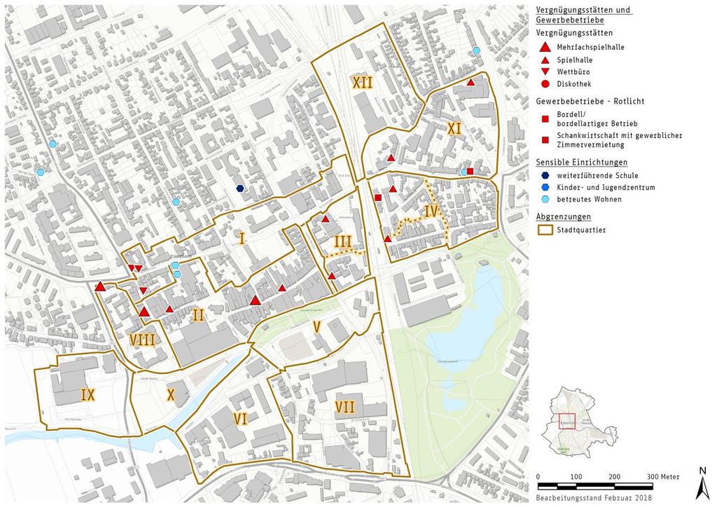 Karte 3: Quartiersgliederung der Innenstadt Elmshorn Quelle: eigene Darstellung auf Basis eigener Erhebungen und Informationen der Stadtverwaltung; Kartengrundlage: Stadt Elmshorn;