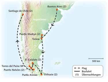 Beagle Kanal ARGENTINIEN CHILE 13 Tage Patagonien pur Bus- und Flugrundreise ab Buenos Aires bis Santiago de Chile Buenos Aires die Hauptstadt des Tangos Magellan-Pinguine in Punta Tombo Feuerland,
