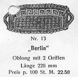 Im übrigen wurde die Serie Berlin von der Fa. Gebrüder von Streit nur farblos vertrieben.
