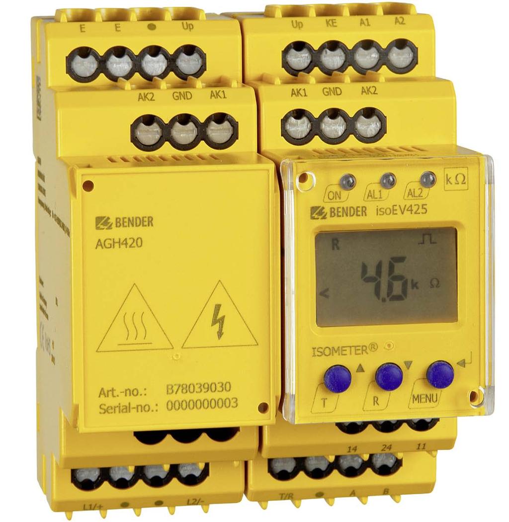 mit Ankoppelgerät AGH420 Isolationsüberwachungsgerät für ungeerdete DC-Stromkreise (IT-Systeme) zur
