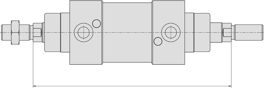 IO 15552, doppeltwirkend bmessungen Baureihe XL (rgänzungen bei durchgehender Kolbenstange) ZM + 2 x Hub Kolben-Ø (mm) 32 40 50 63 80 100 125 ZM 146 165 180 195 220 240 290 Kolben-Ø (mm) 32