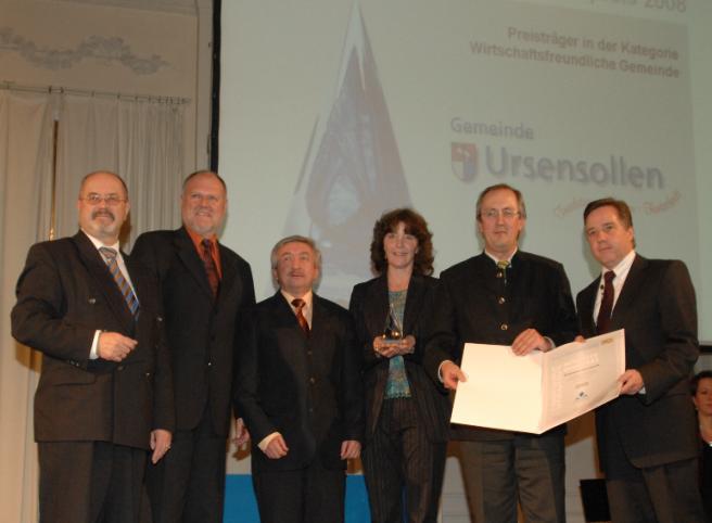 Überregionale Auszeichnungen Bayerischer für die Gemeinde Ursensollen Qualitätspreis 2008 Wirtschaftsfreundliche