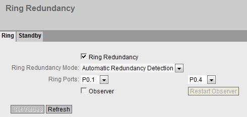 5.5 Das Menü "Layer 2" Konfiguration der Ringredundanz Ring Redundancy Wenn Sie das Optionskästchen "Ring Redundancy" aktivieren, schalten Sie die Ringredundanz ein.